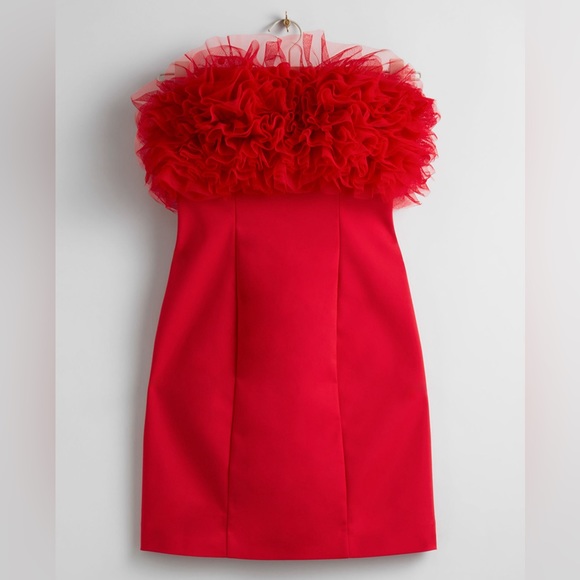 & Other Stories Ruffled Strapless Mini Dress - Picture 4 of 4